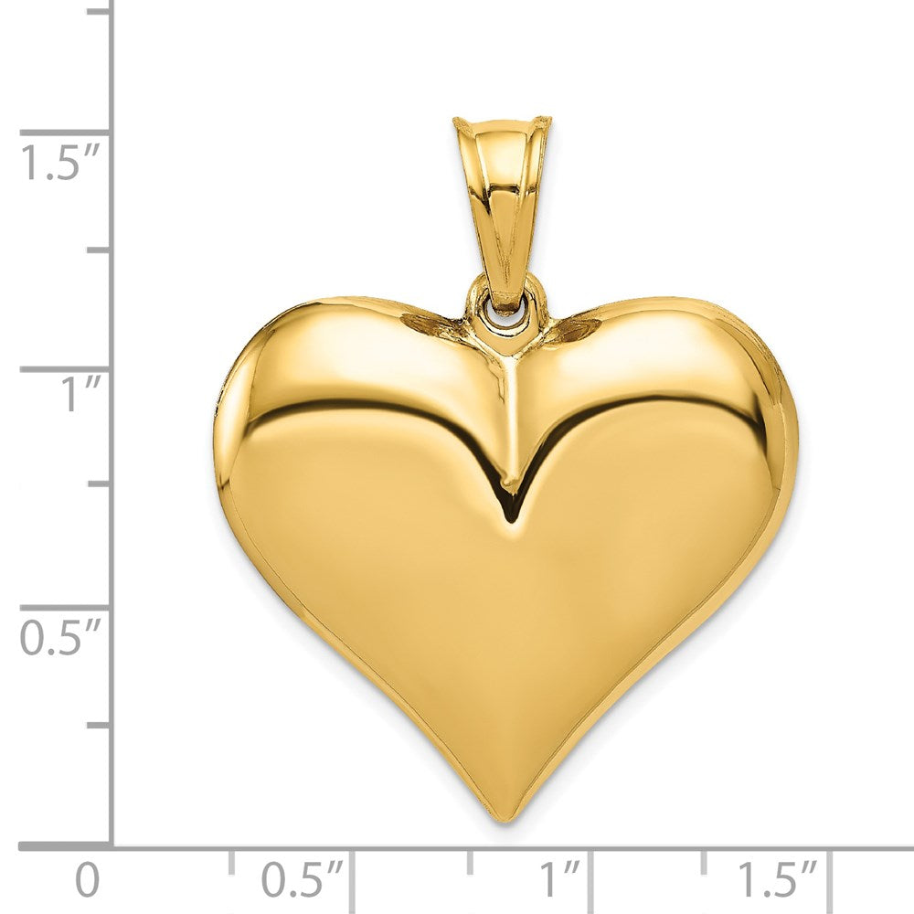 14K Polished 3-D Puffed Heart Pendant