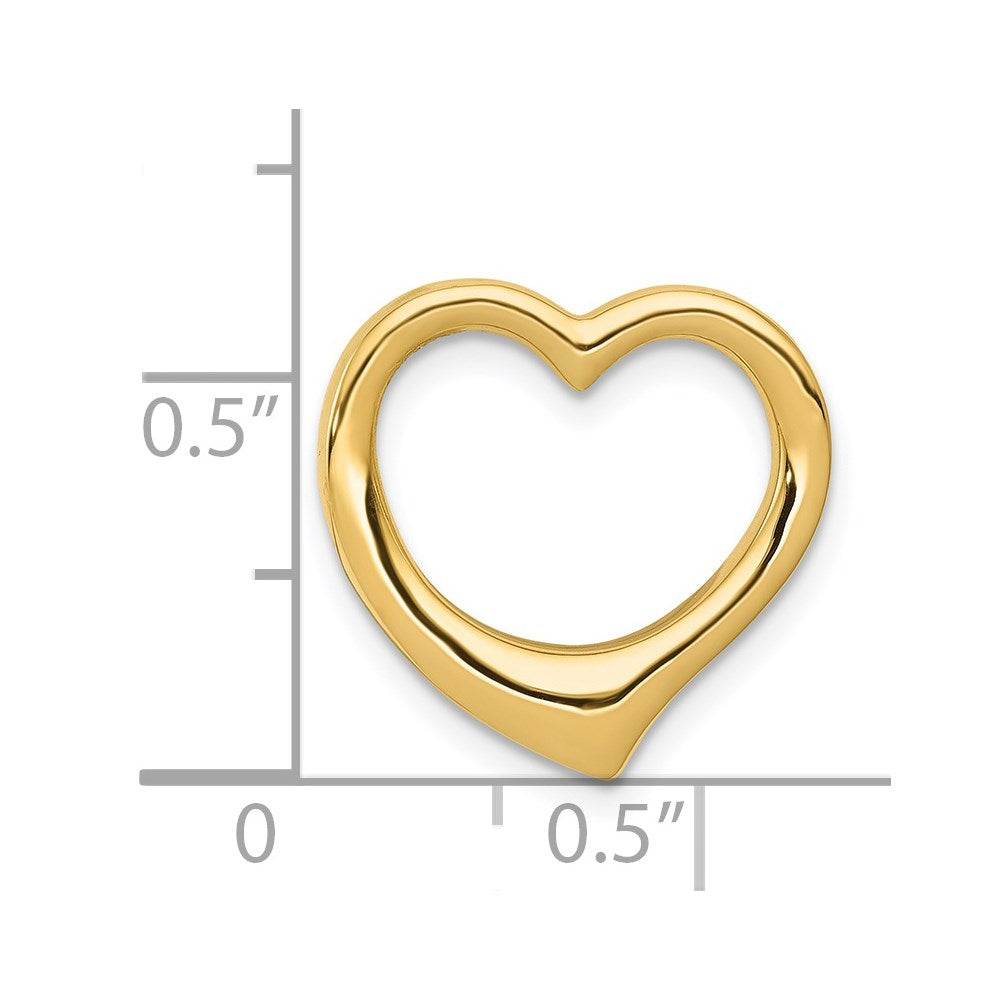 14K Polished Heart Chain Slide