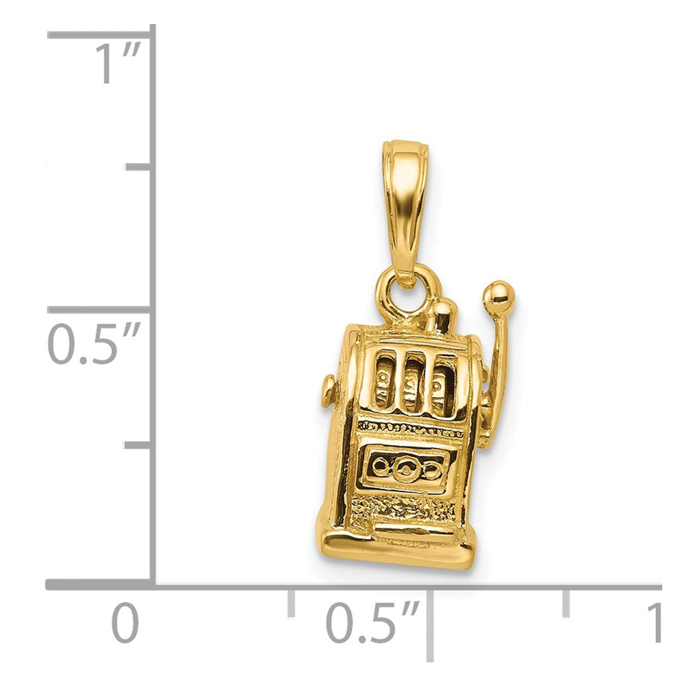 14k 3-D Moveable Slot Machine Pendant