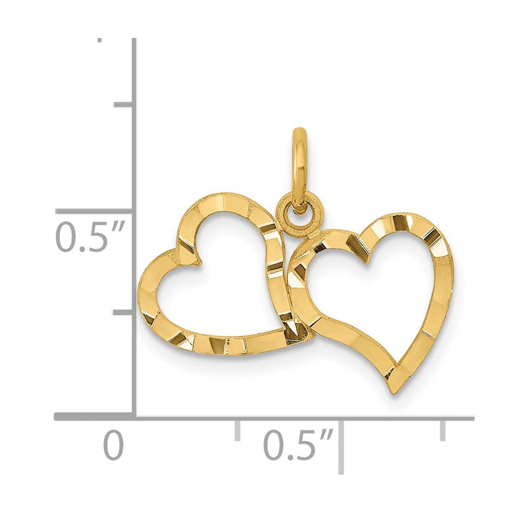14K Polished Double Heart Pendant