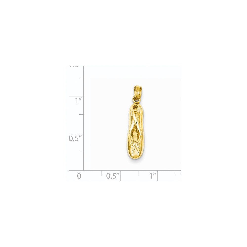14k 3-D Ballet Slipper Pendant