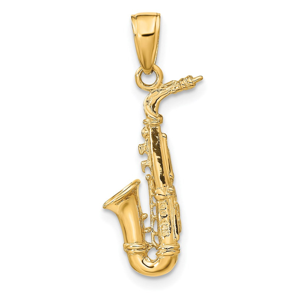 14k 3-D Saxophone Pendant