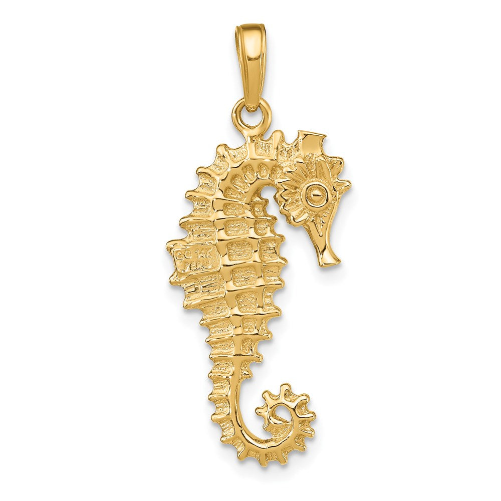 14k 3-D Seahorse Pendant