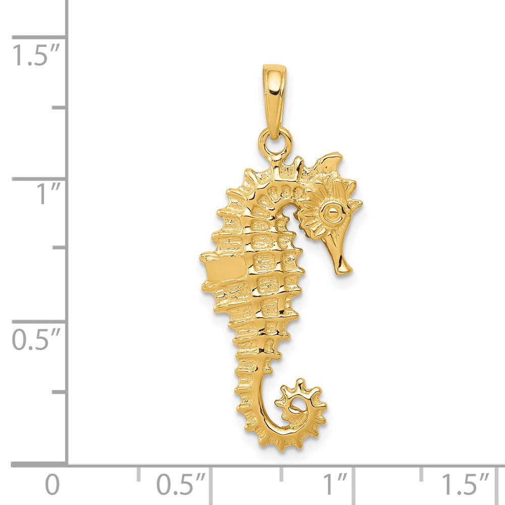 14k 3-D Seahorse Pendant