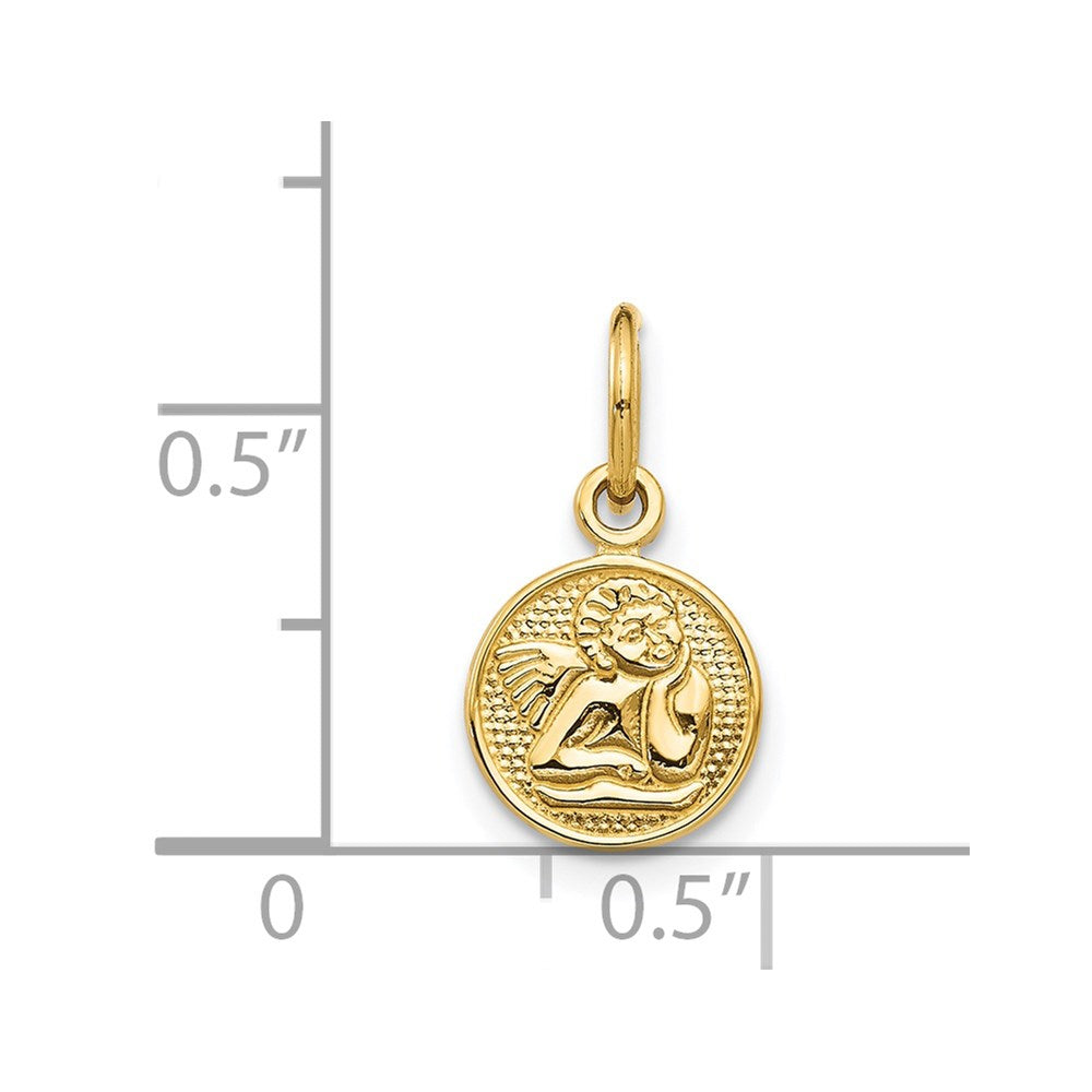 14k Small Polished Angel Charm