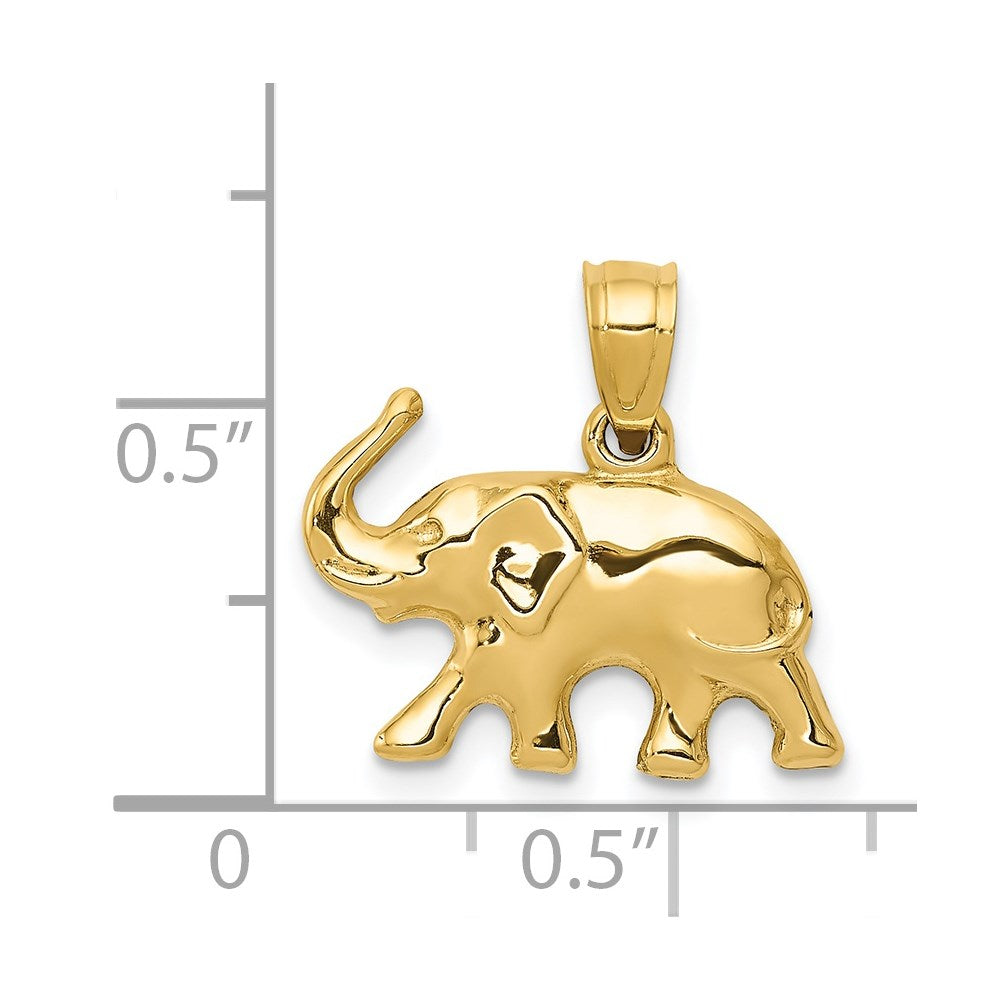 14k 3-D Elephant Pendant