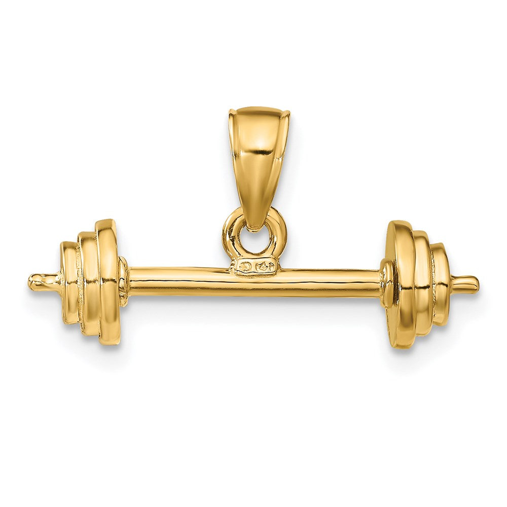 14k 3-D Barbell Pendant