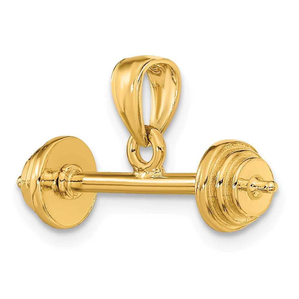 14k 3-D Barbell Pendant