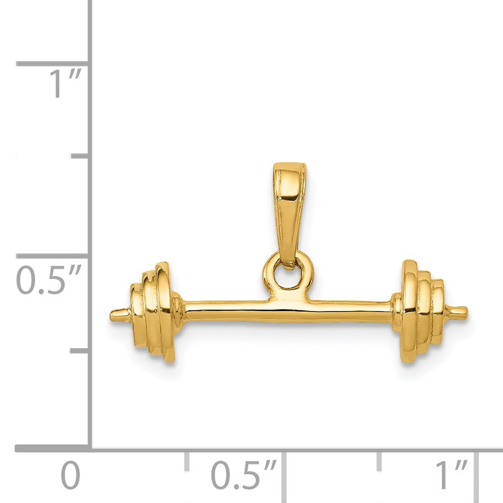14k 3-D Barbell Pendant