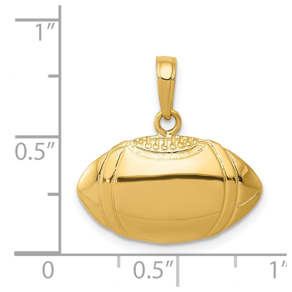 14k Football Profile Pendant