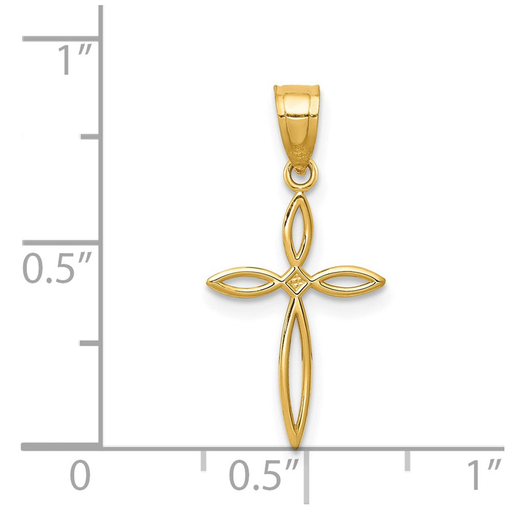 14k Passion Cross Charm