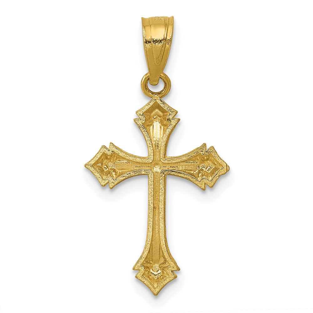 14k Diamond-cut Passion Cross Charm