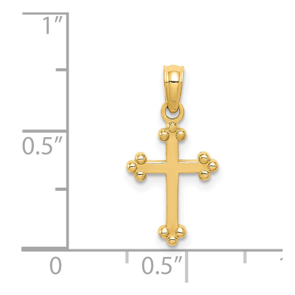 14k Budded Cross Charm