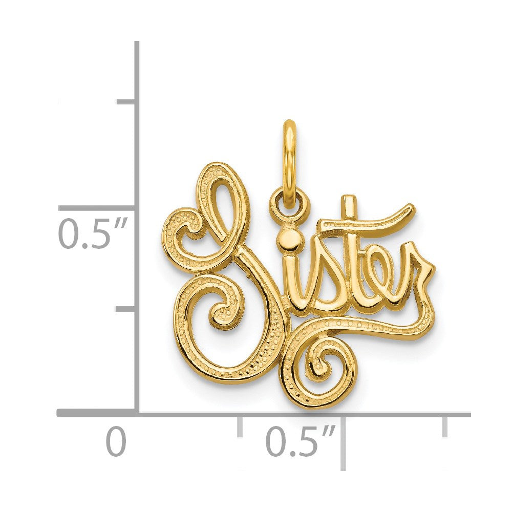 14k SISTER Charm