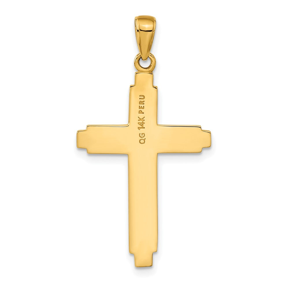 14K Solid Cross Pendant
