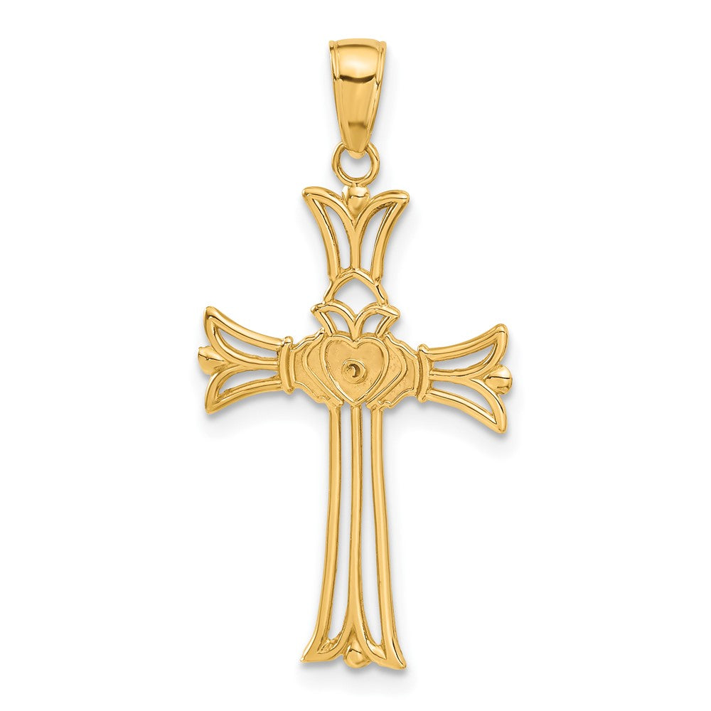 14K Claddagh Cross Pendant