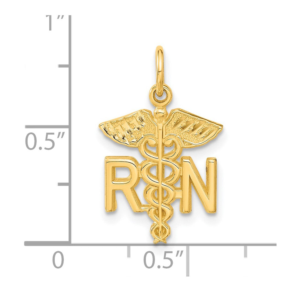 14k RN Nurse Charm
