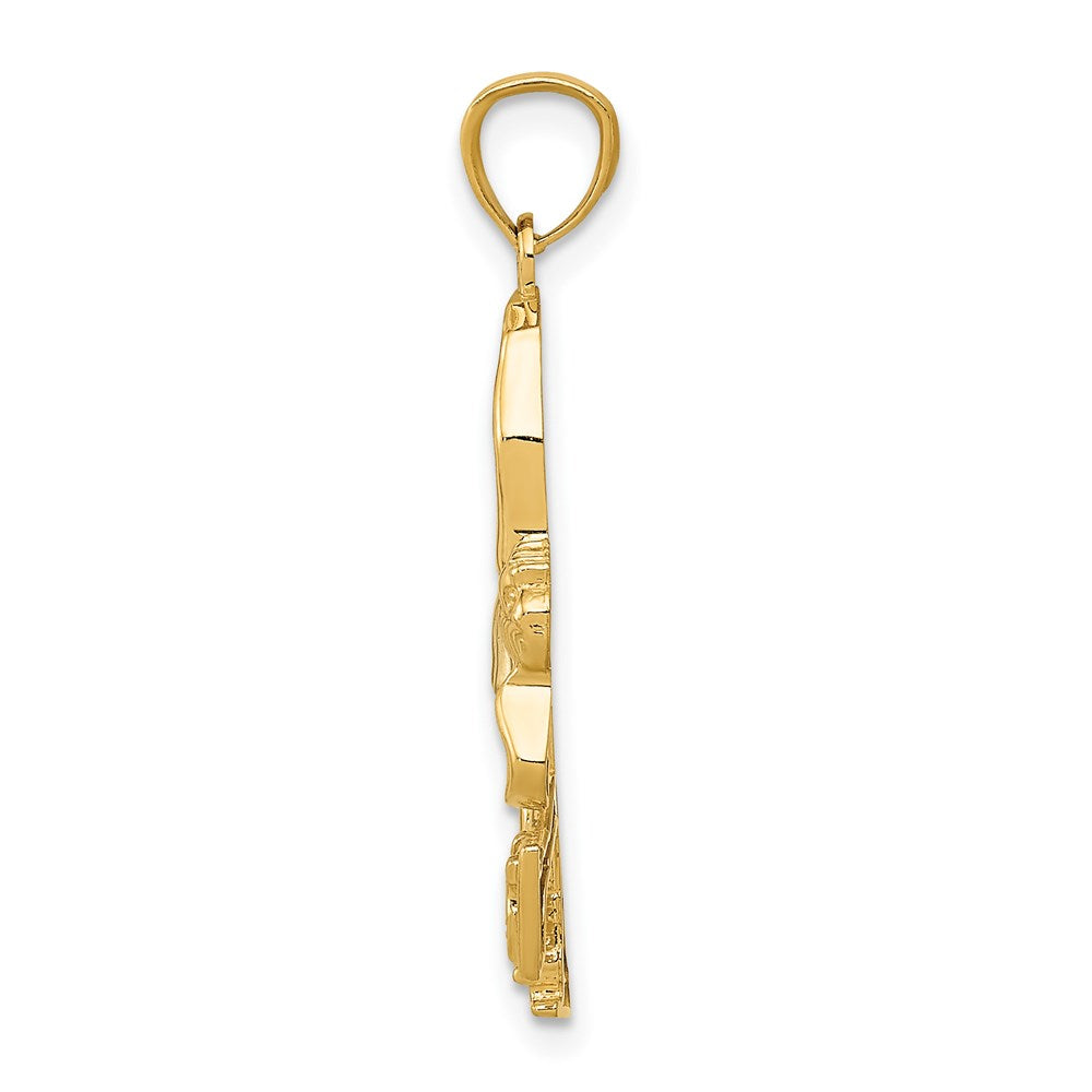 14K w/ Rhodium Ice Skater Pendant