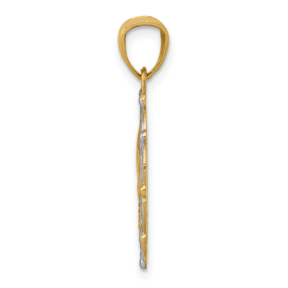 14K w/Rhodium Baptism Pendant