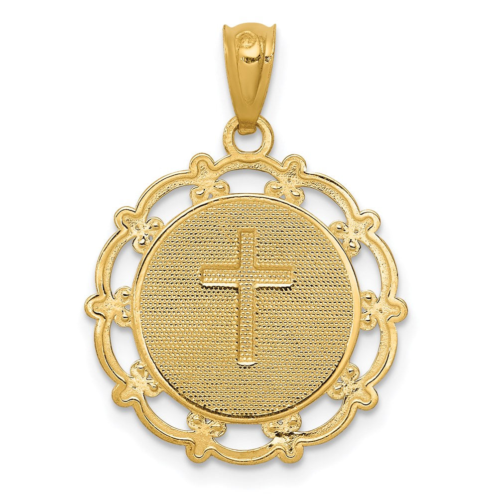 14K w/Rhodium Baptism Pendant