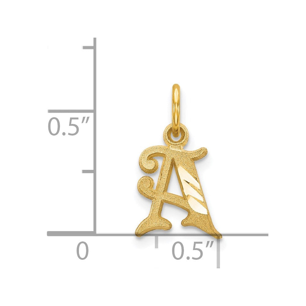 14k Letter A Initial Charm