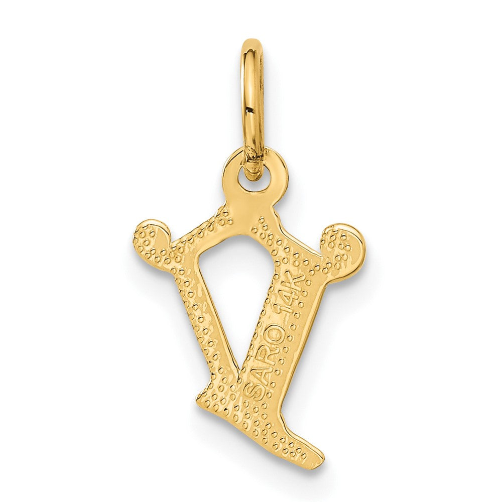 14k Letter V Initial Charm
