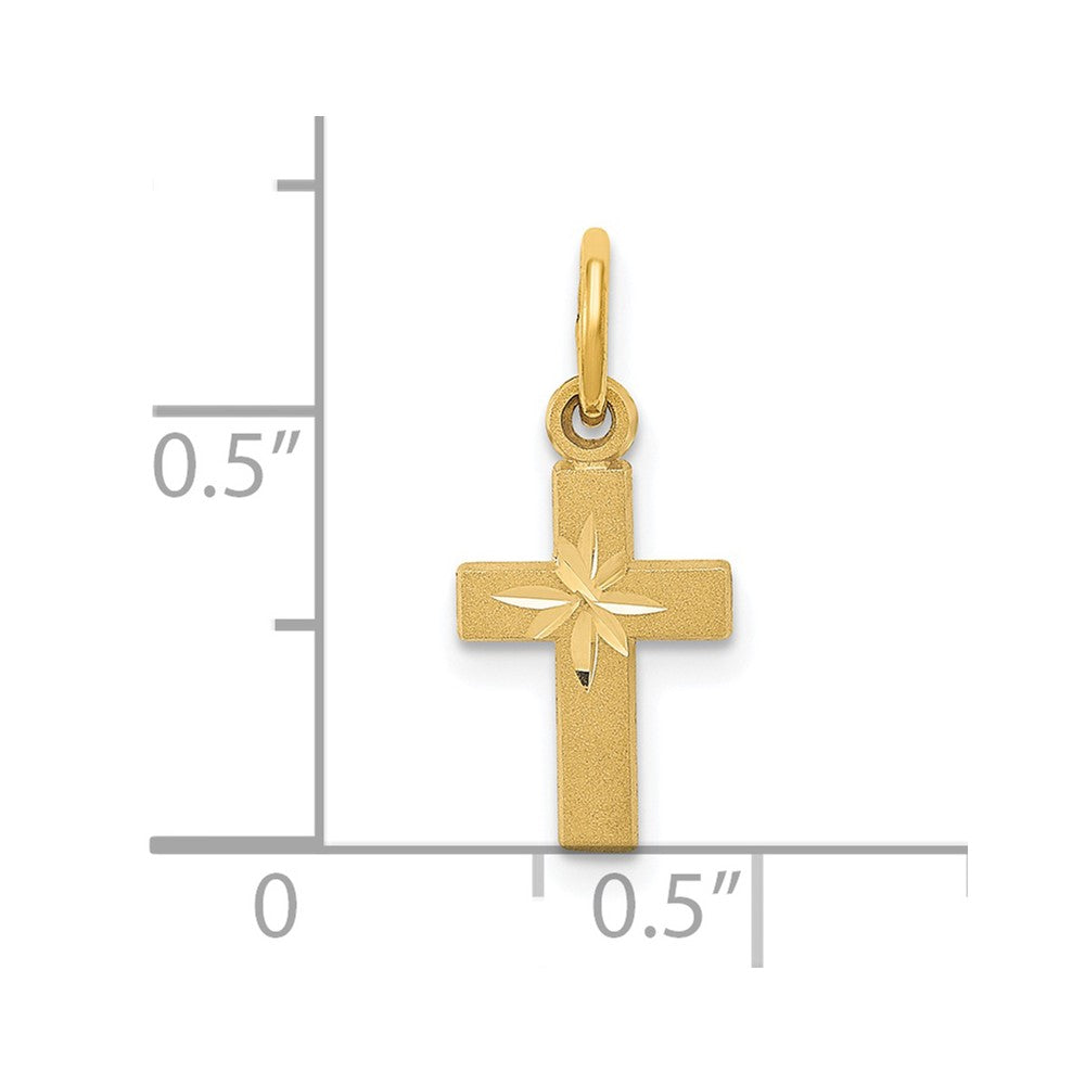 14k Tiny Cross Charm