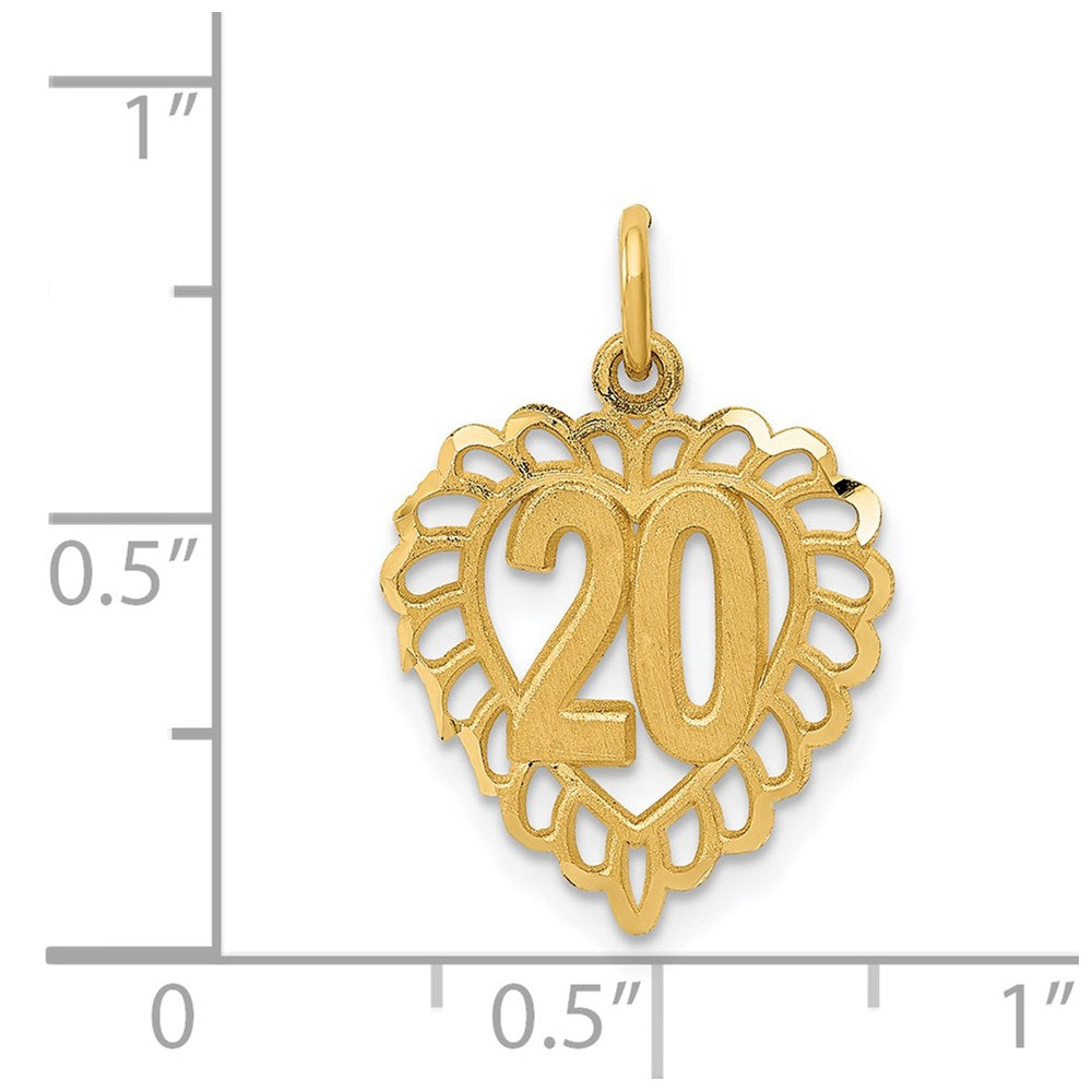 14k 20 in Heart Charm