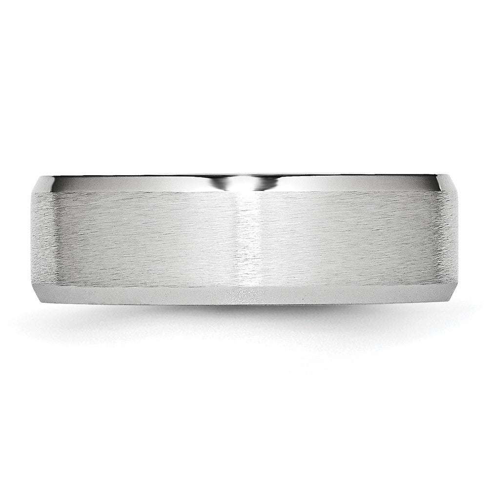 Chisel Cobalt Satin and Polished Beveled Edge 7mm Band