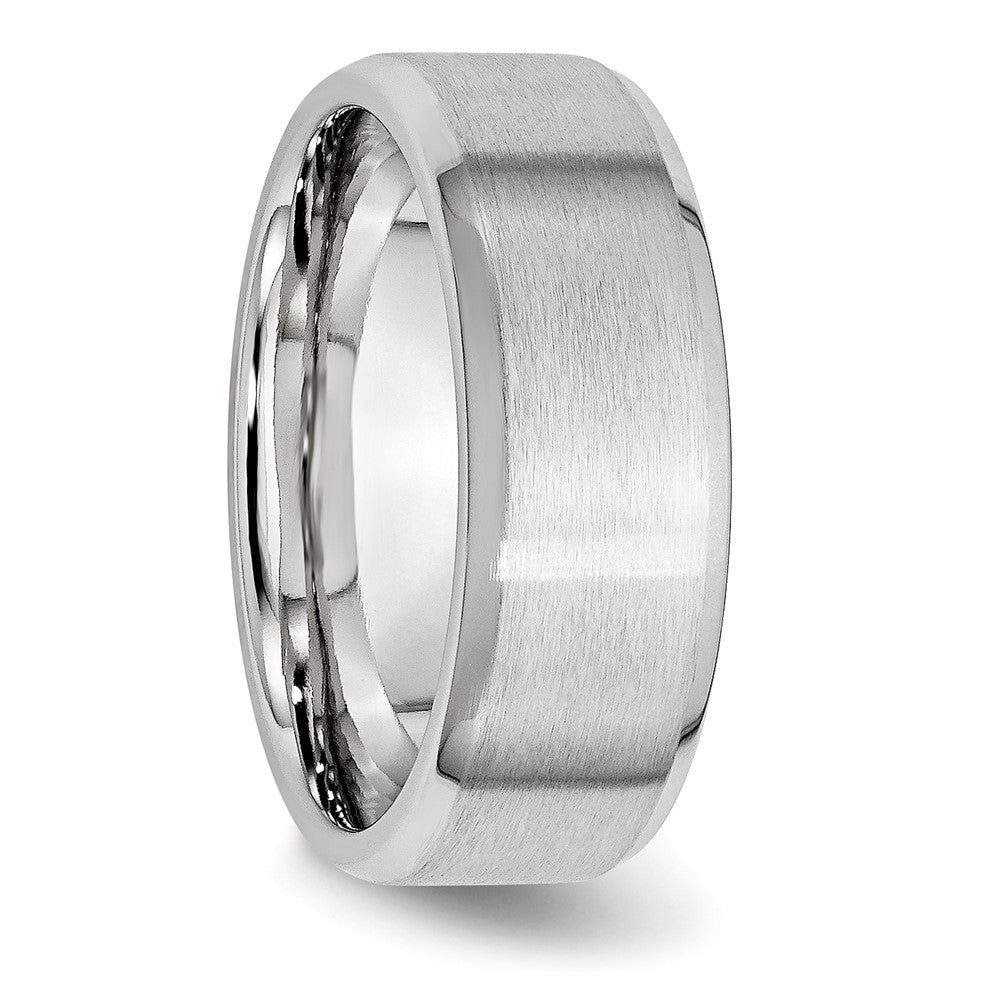 Chisel Cobalt Satin and Polished Beveled Edge 8mm Band
