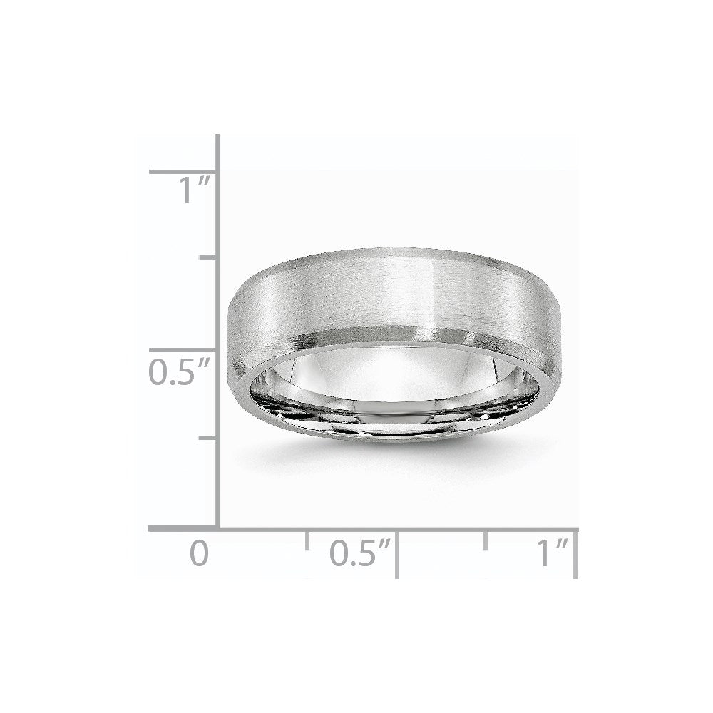 Chisel Cobalt Beveled Edge Satin 7mm Band