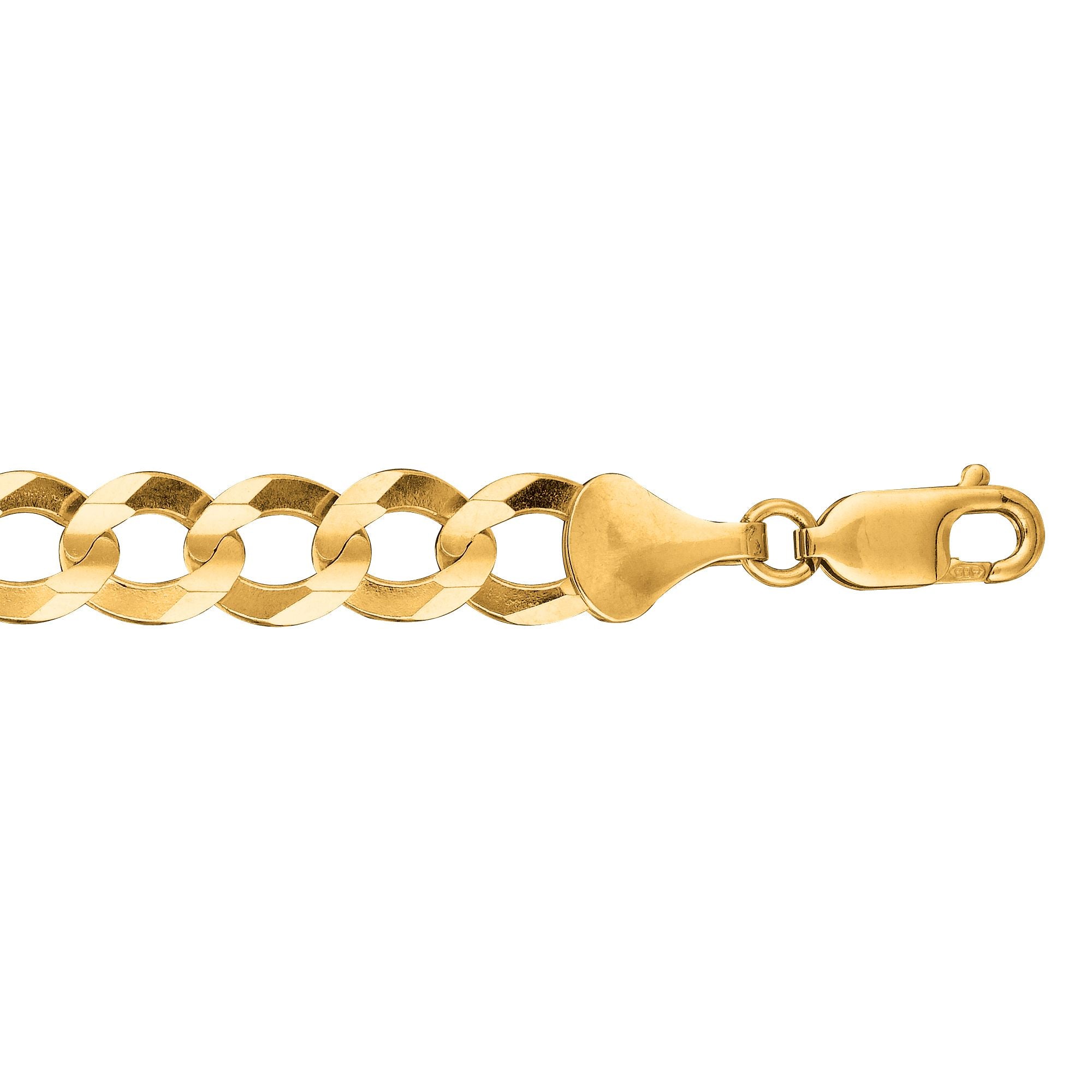 14K Yellow Gold 22" 8.2mm Comfort Curb Chain with Lobster Lock