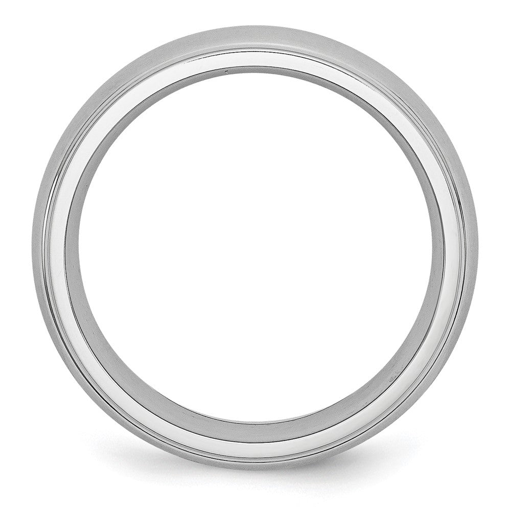 Chisel Cobalt Satin and Polished 7mm Ridged Edge Band