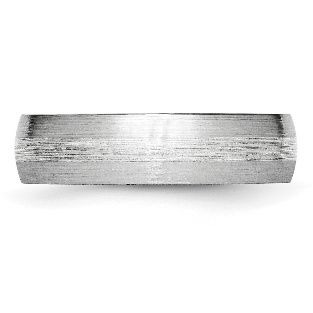 Chisel Cobalt Sterling Silver Inlay Satin 6mm Band