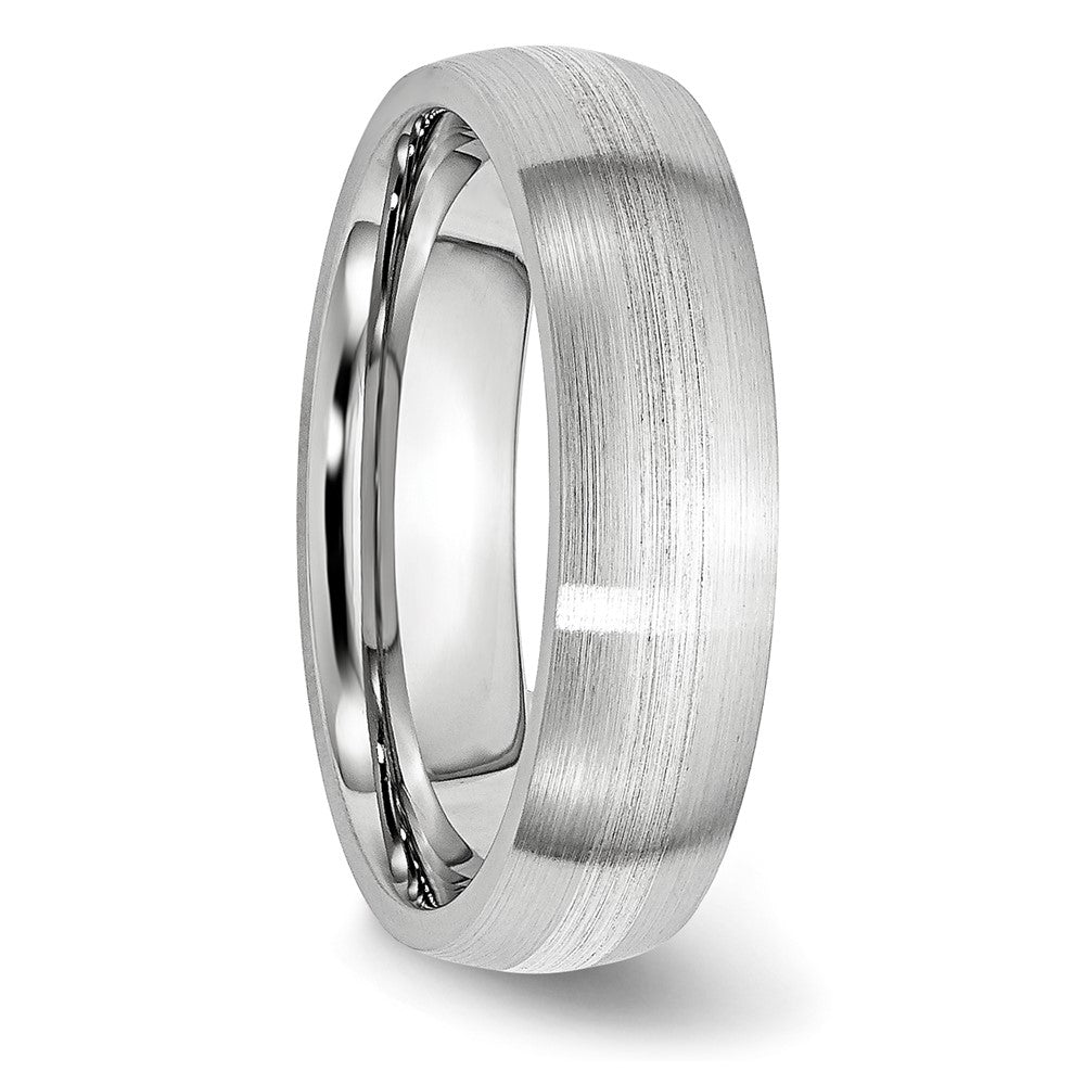 Chisel Cobalt Sterling Silver Inlay Satin 6mm Band