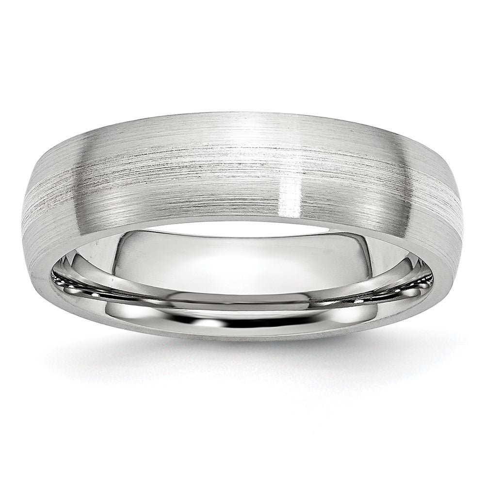 Chisel Cobalt Sterling Silver Inlay Satin 6mm Band