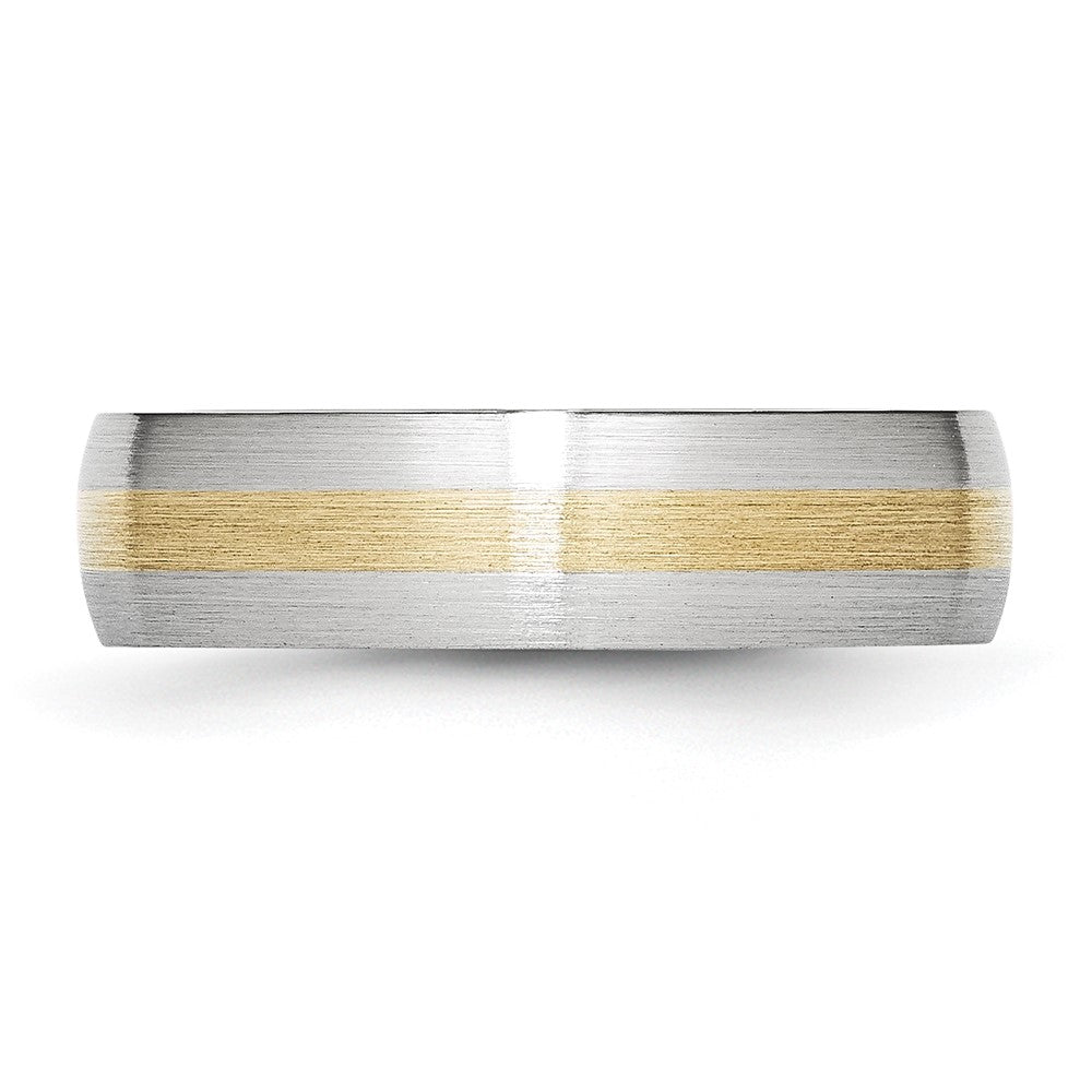 Chisel Cobalt 14k Gold Inlay Satin 6mm Band