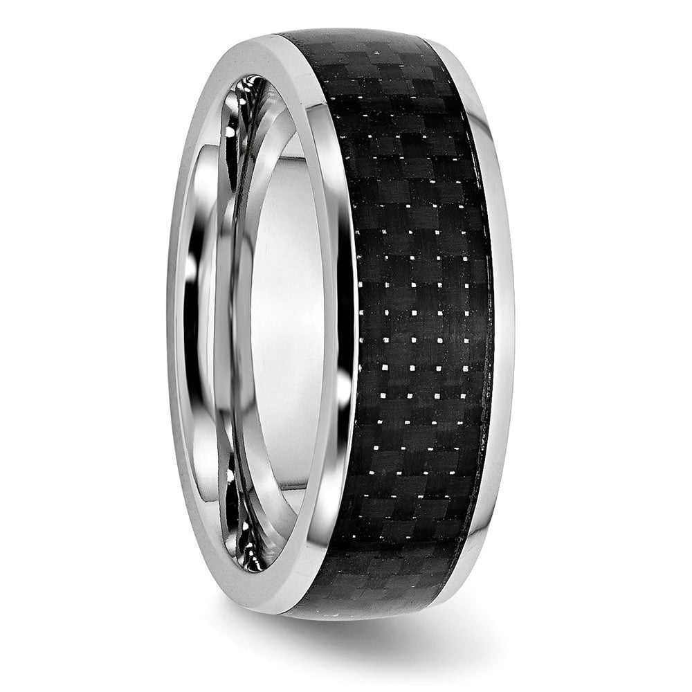 Chisel Cobalt Polished Black Carbon Fiber Inlay 8mm Band