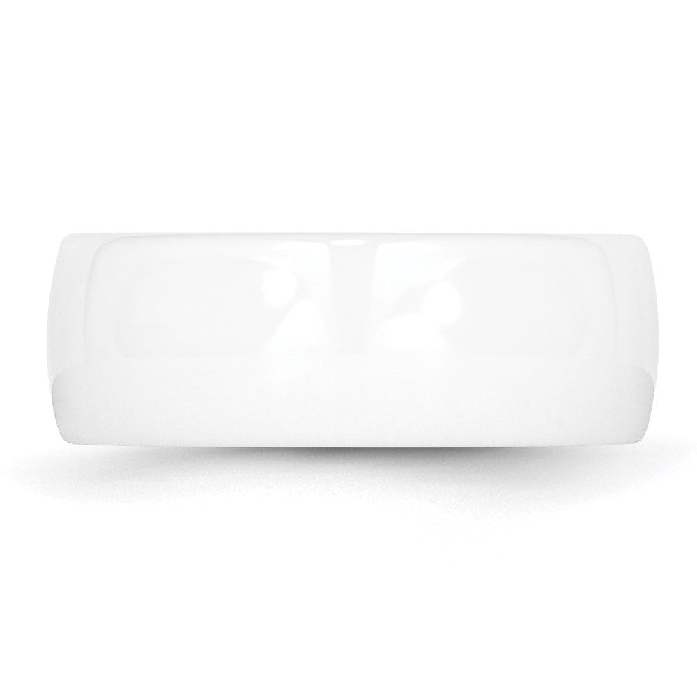 Chisel Ceramic White 8mm Polished Band