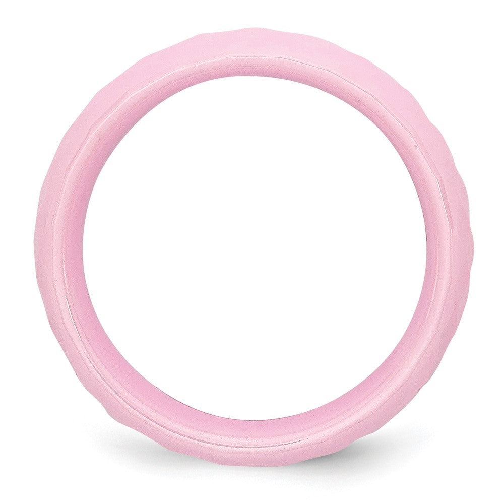 Chisel Ceramic Pink Faceted 7.5mm Polished Band