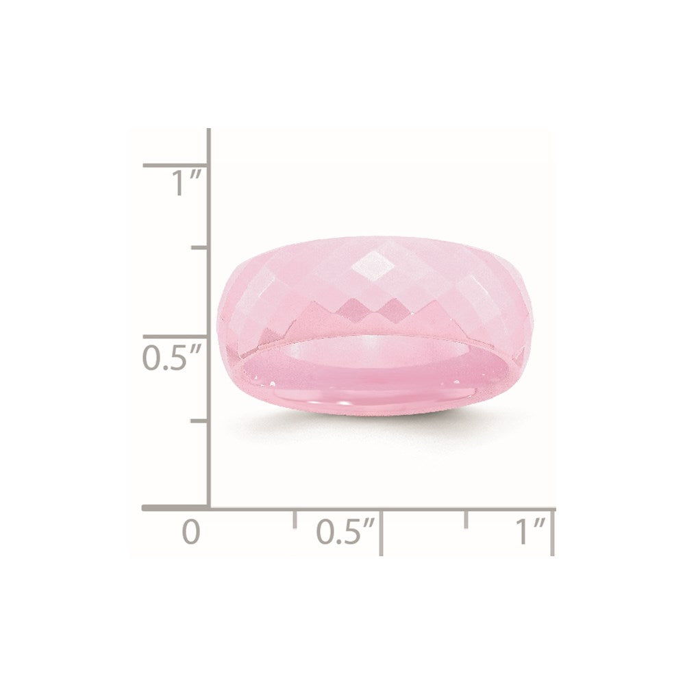 Chisel Ceramic Pink Faceted 7.5mm Polished Band