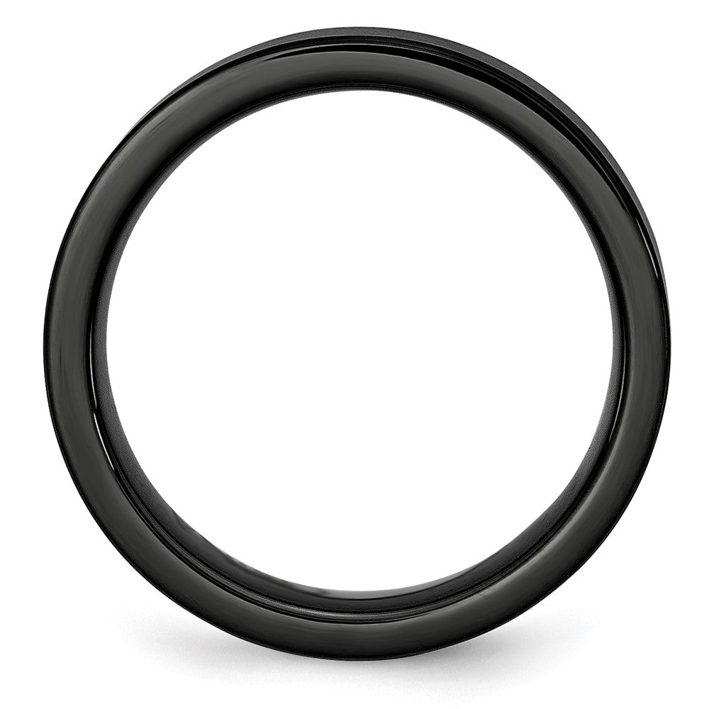 Chisel Black Ceramic Flat 6mm Brushed Band