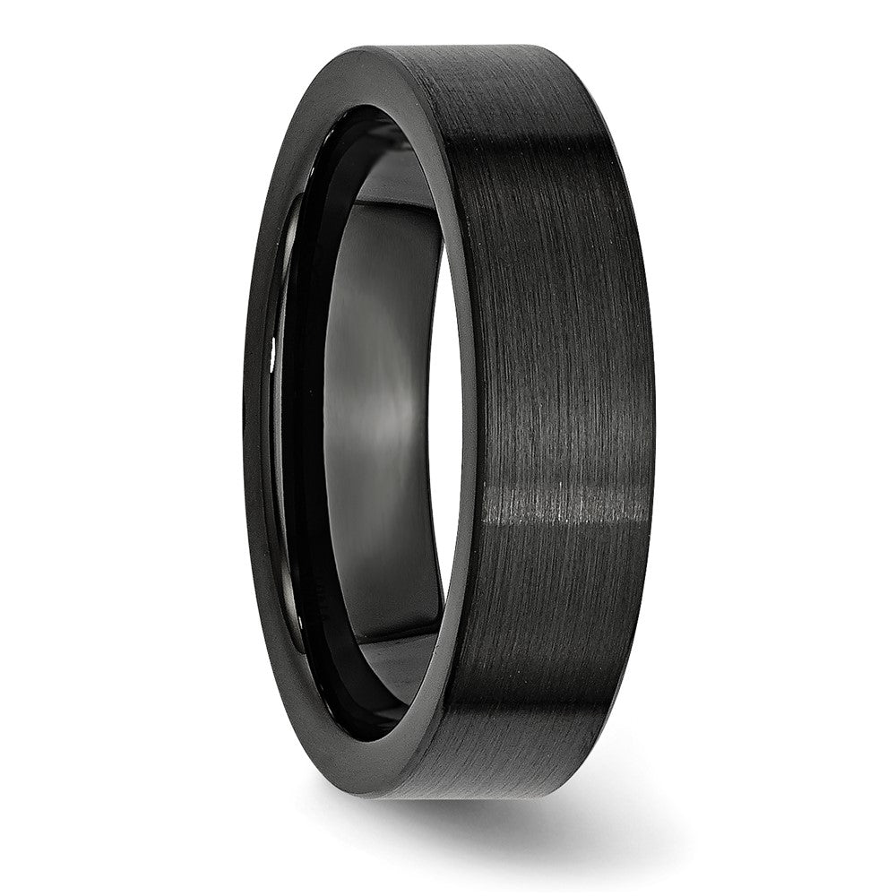 Chisel Black Ceramic Flat 6mm Brushed Band