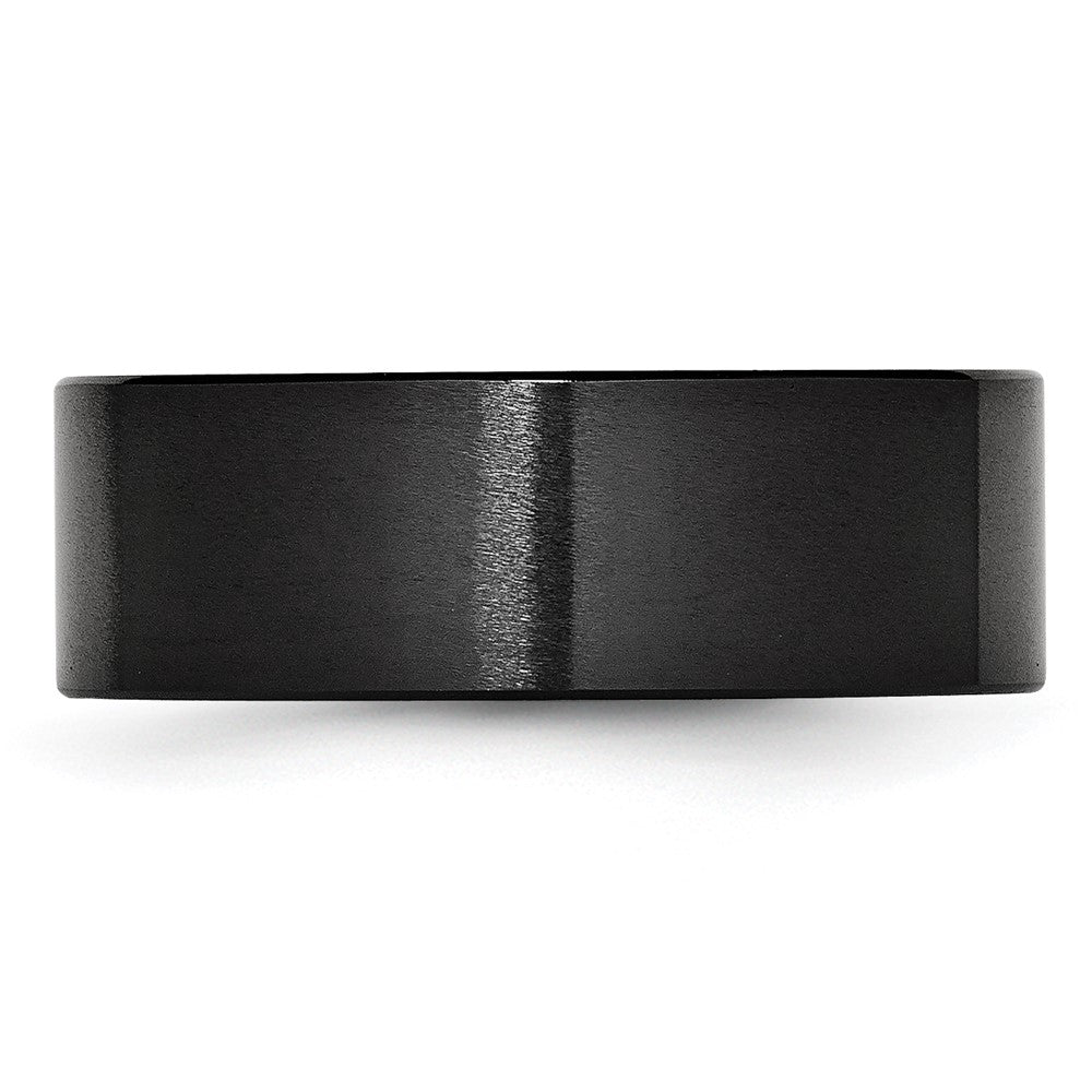 Chisel Black Ceramic Flat 8mm Brushed Band
