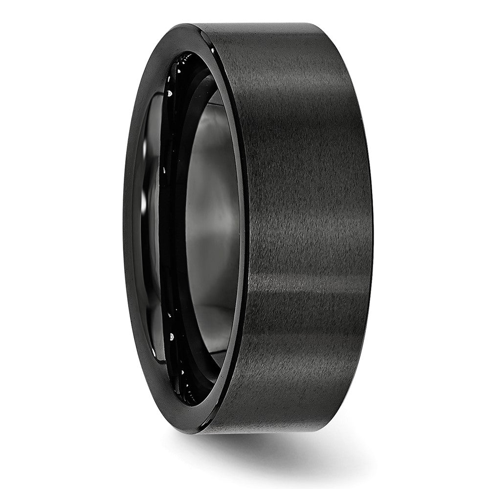 Chisel Black Ceramic Flat 8mm Brushed Band