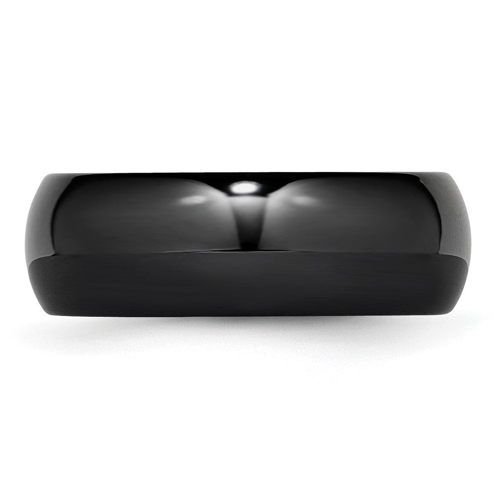 Chisel Black Ceramic 8mm Polished Band