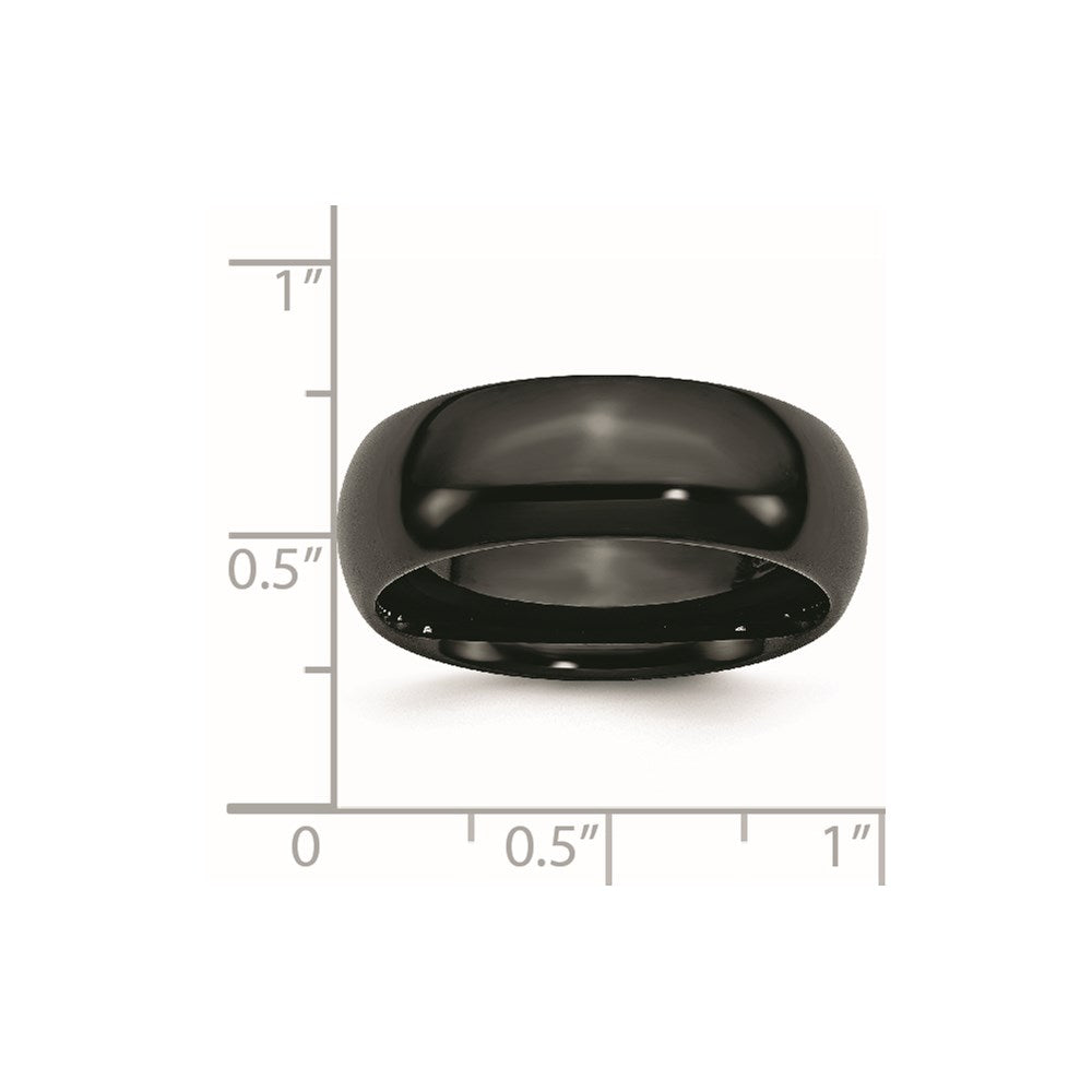 Chisel Black Ceramic 8mm Polished Band