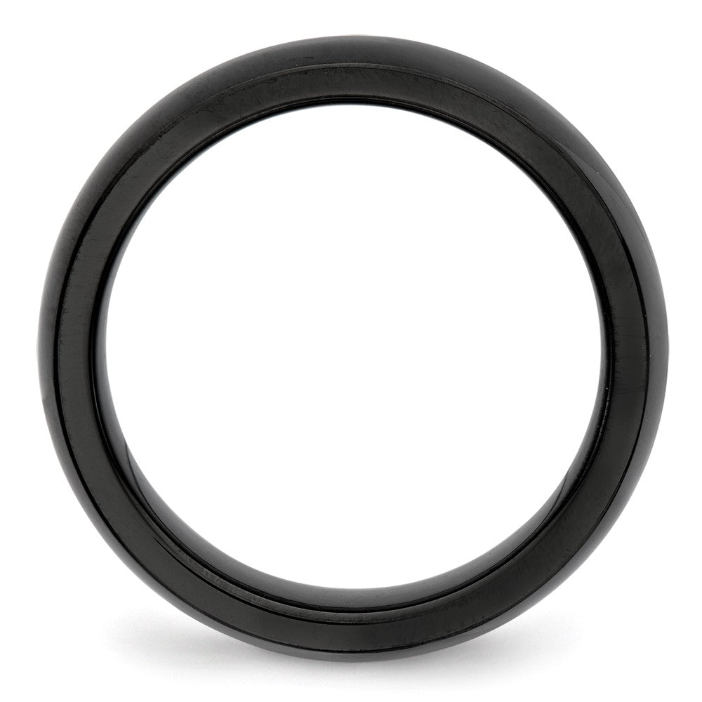 Chisel Ceramic Black and White 6mm Polished Band
