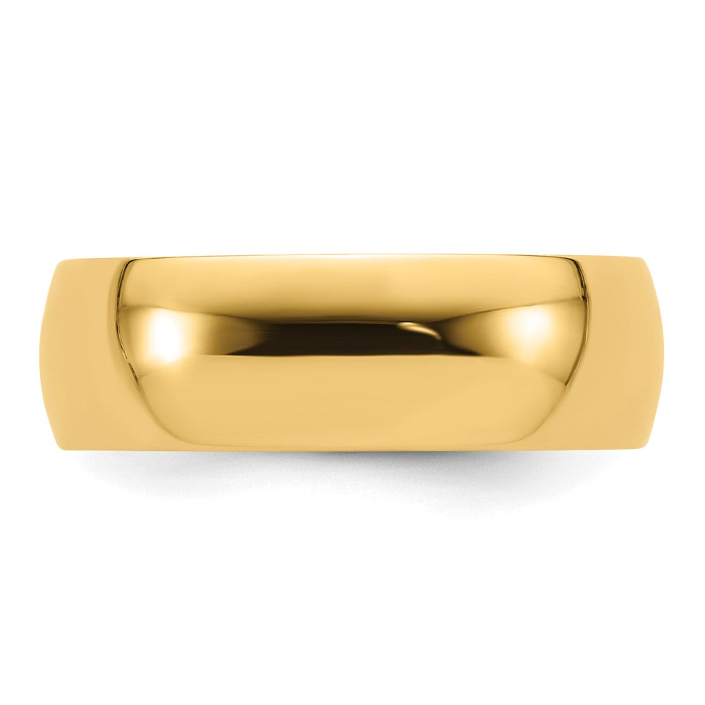 14k Yellow Gold 7mm Lightweight Comfort Fit Wedding Band Size 14