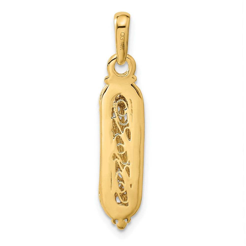 14K w/ White Rhodium Mezuzah W/Shin Charm